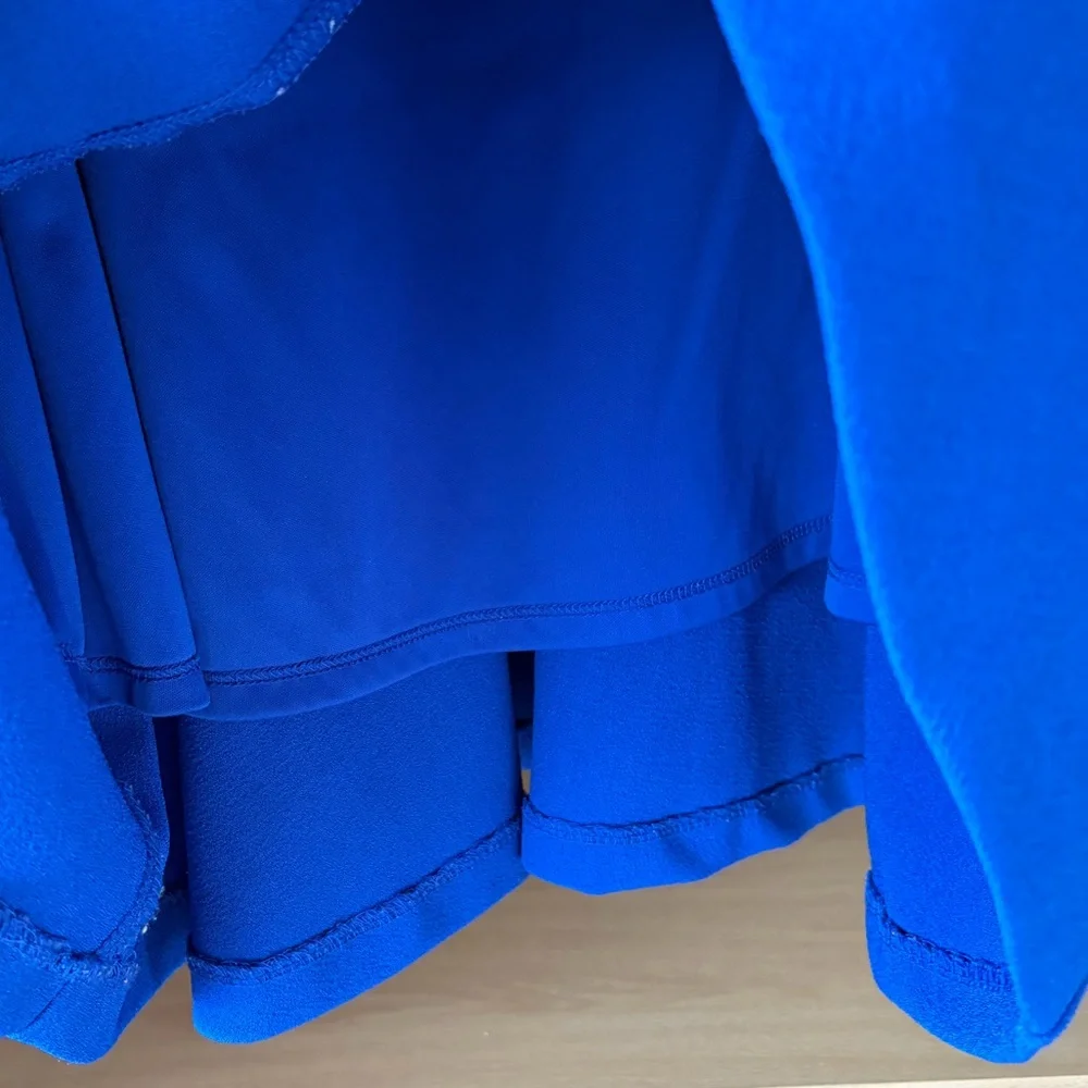 Eliza J•Cap Sleeve Tiered Drop Waist A-Line Dress | Cobalt Blue | Size 6 - Picture 5 of 12